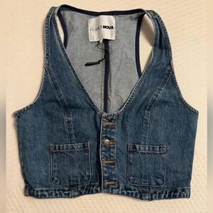 Fashion Nova Blue Denim Vest